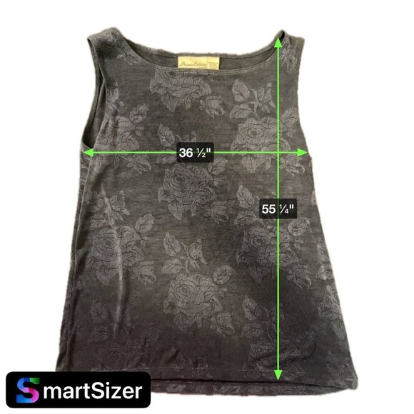 Private Edition by Chicos Womens Tank Top Size 2 Floral Pattern Blue Made in USA - Picture 7 of 9